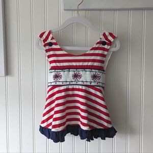 Baby Girl 4th of July, Labor or Memorial day Marie Nicole Boutique Smocked Set